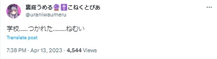 裏庭うめる　学校